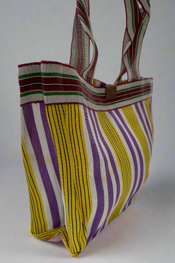 JACKY SHOPPER BAG YELLOW&PURPLE