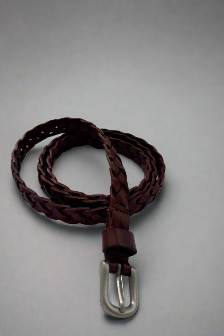 BRAIDED BELT BROWN