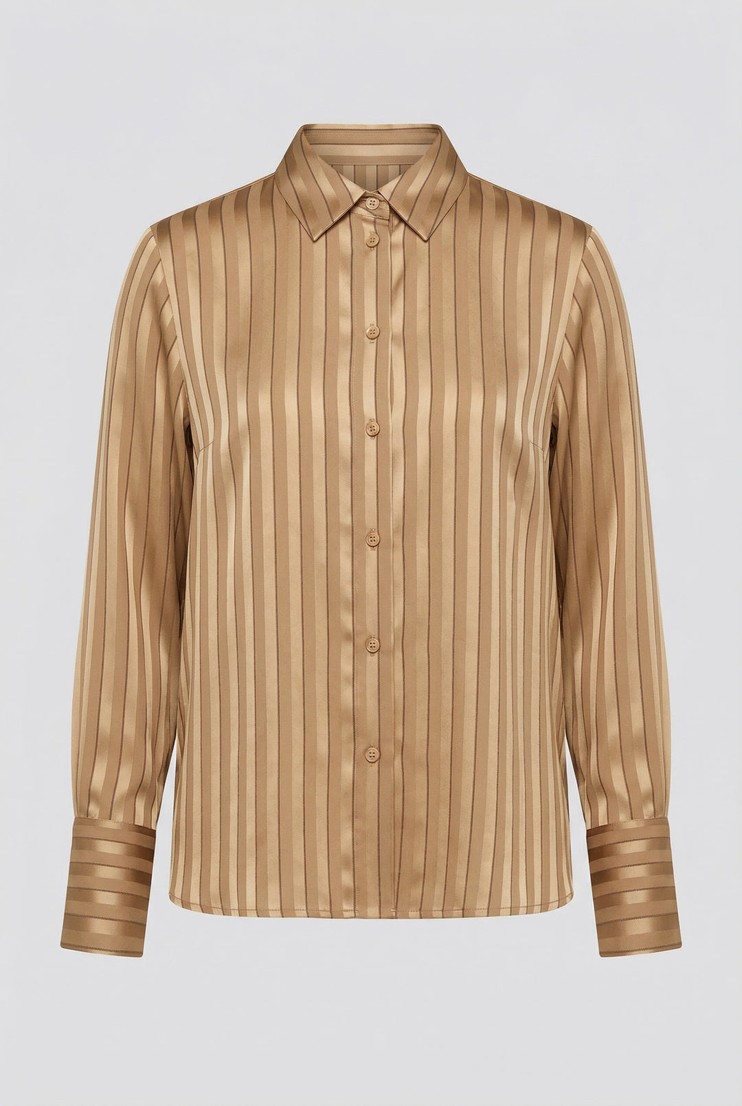 Nuni מכופתרת קלאסית ברונזה מבד סאטן מייקרופייבר איכותי משכית