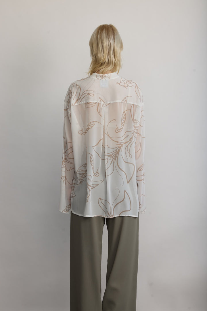 KONA white buttoned chiffon shirt