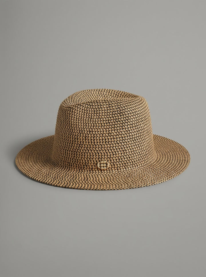 Niall Fedora Hat כובע פדורה בז' טבעי ארוג משכית