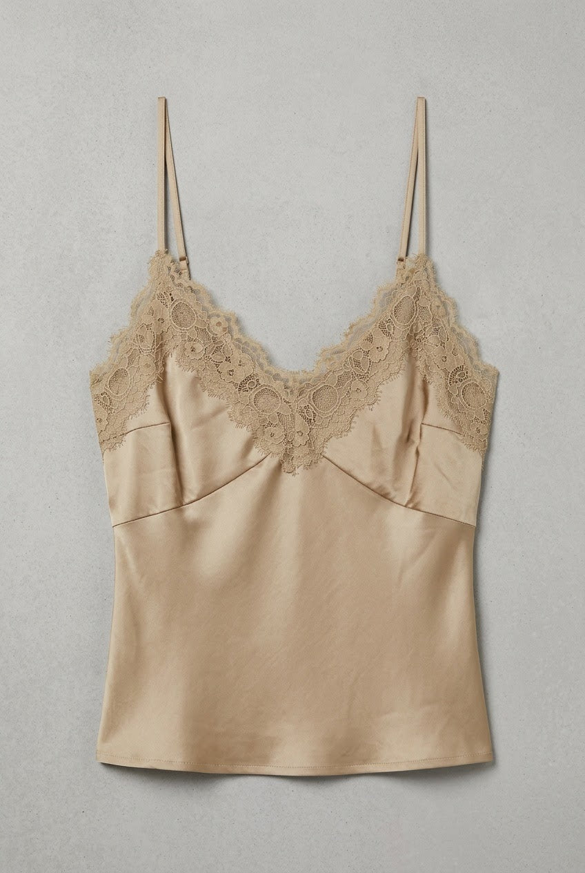 Lacy Tank Beige