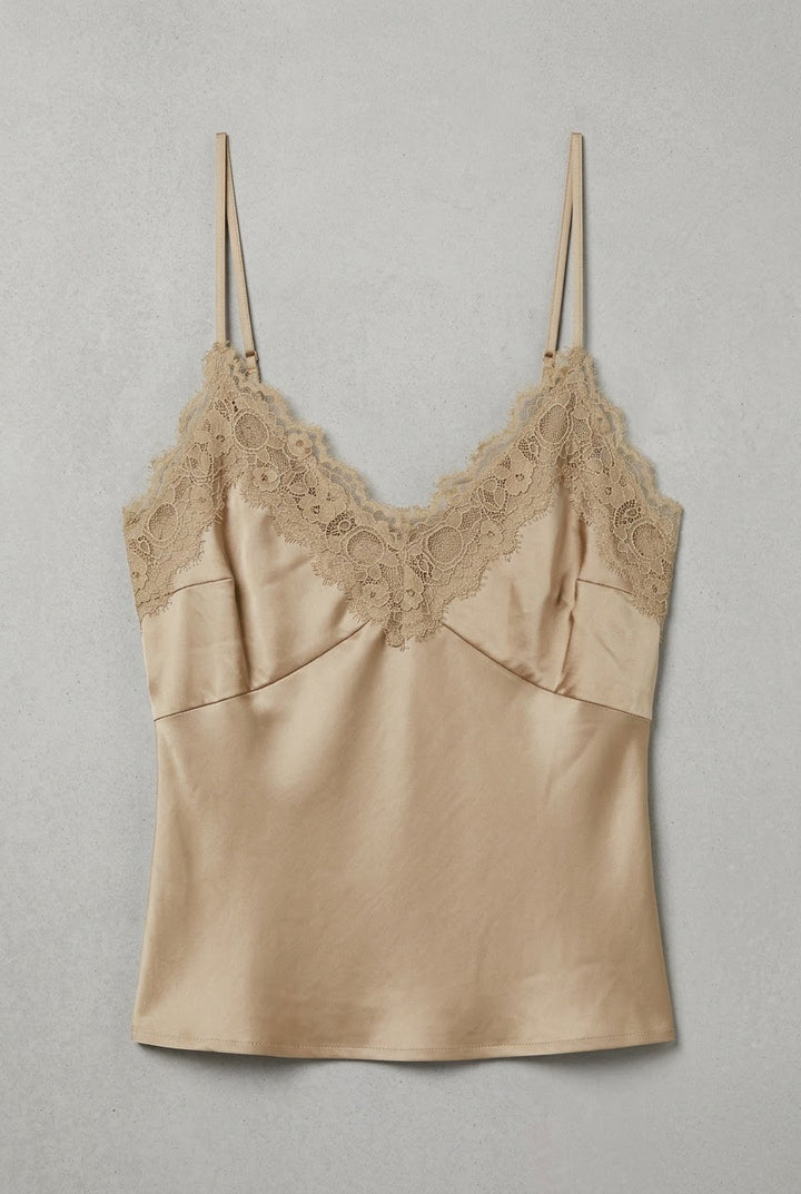 Lacy Tank Beige