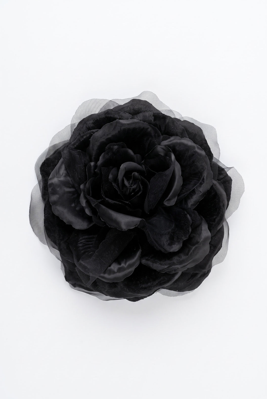 Camelia Flower Pin Black