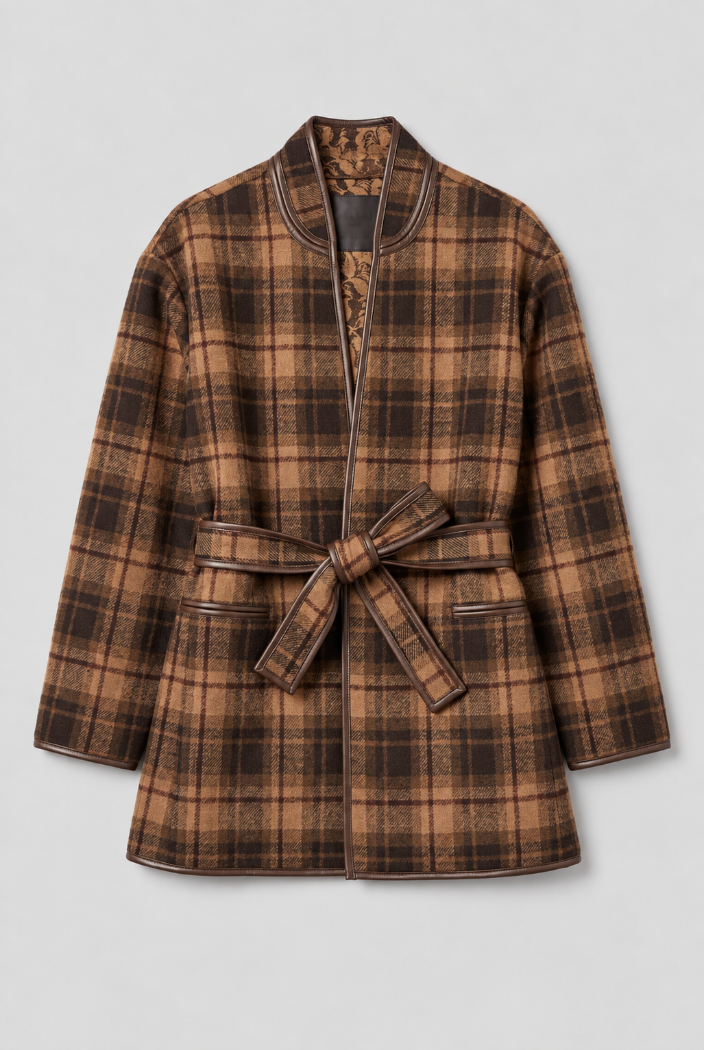 Cara Coat Plaid Camel