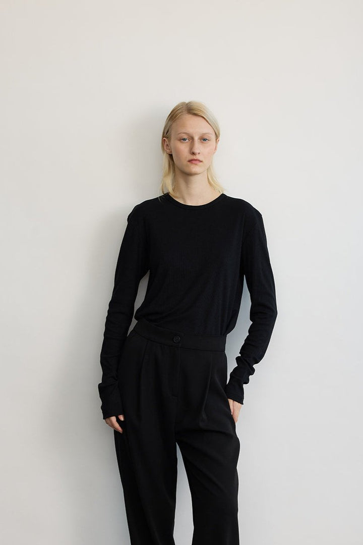 DION KNITTED SHIRT BLACK