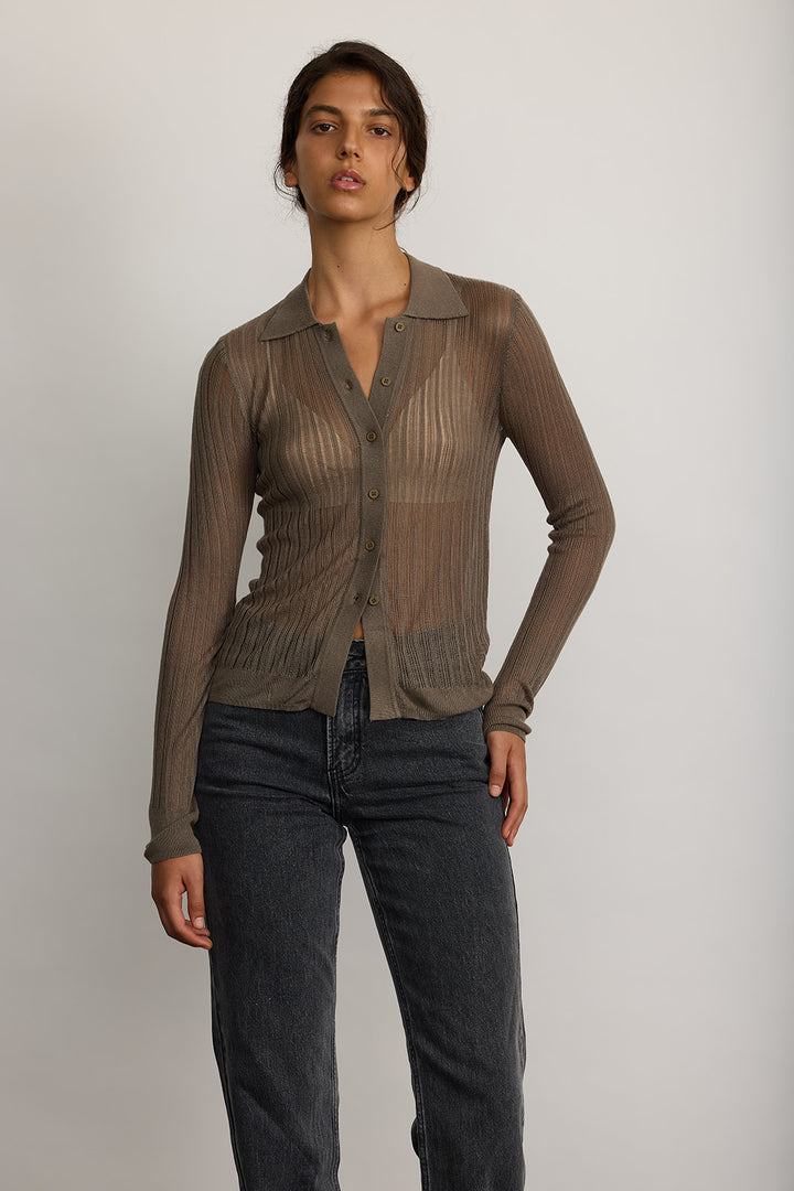 NOLA KNITTED SHIRT MOCCA