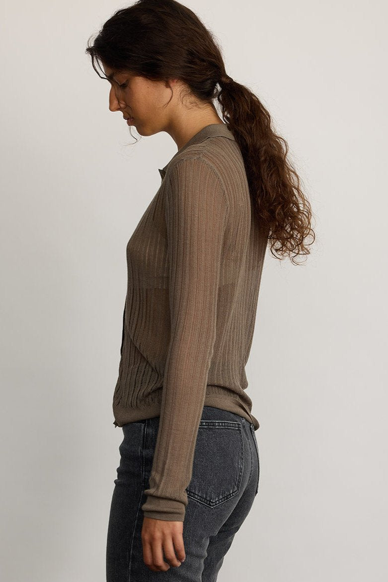 NOLA KNITTED SHIRT MOCCA