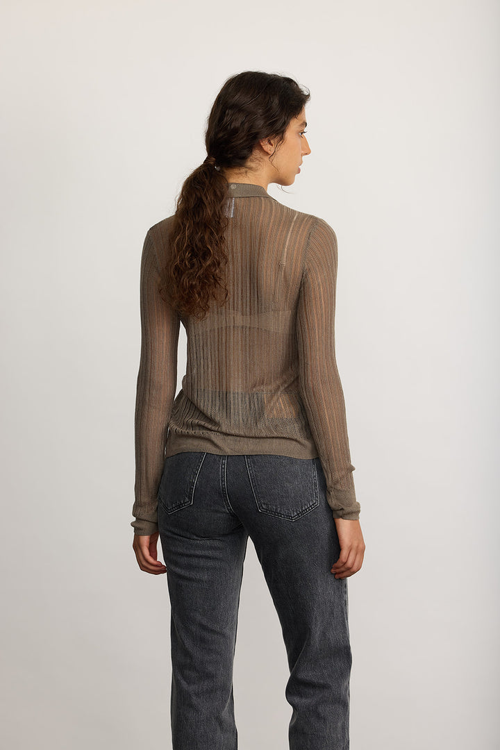 NOLA KNITTED SHIRT MOCCA