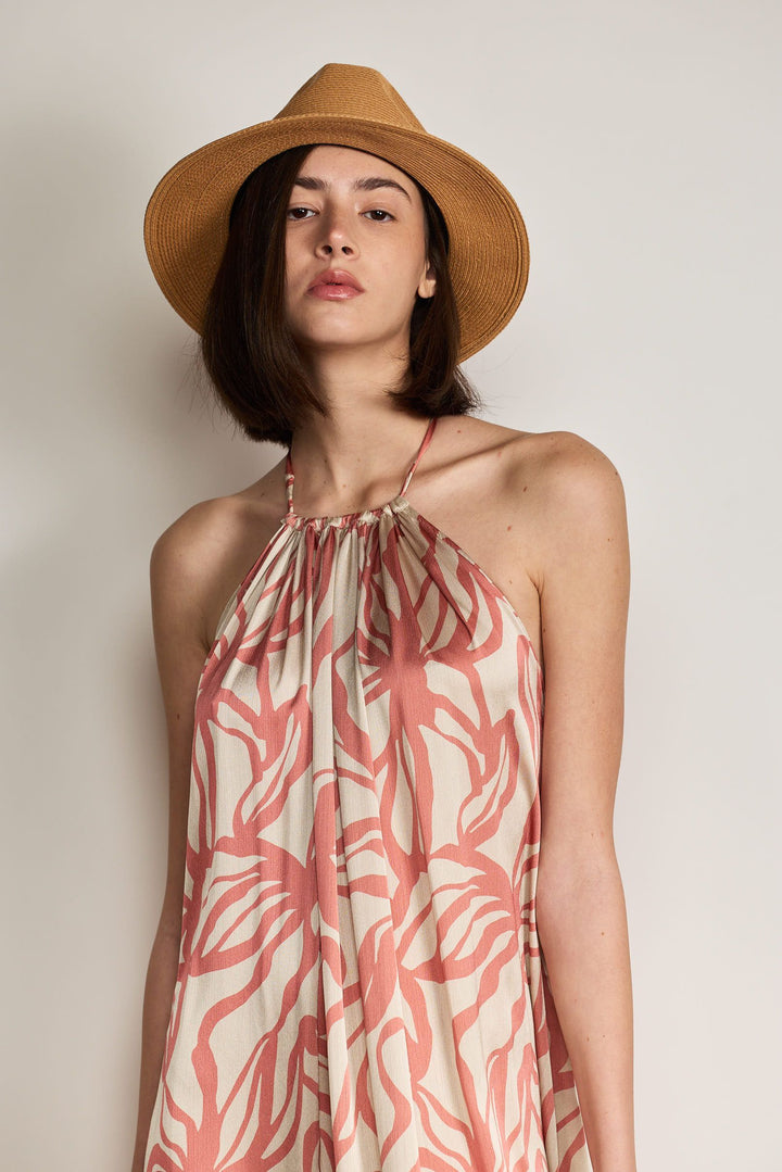 SUE DRESS BRICK PRINT