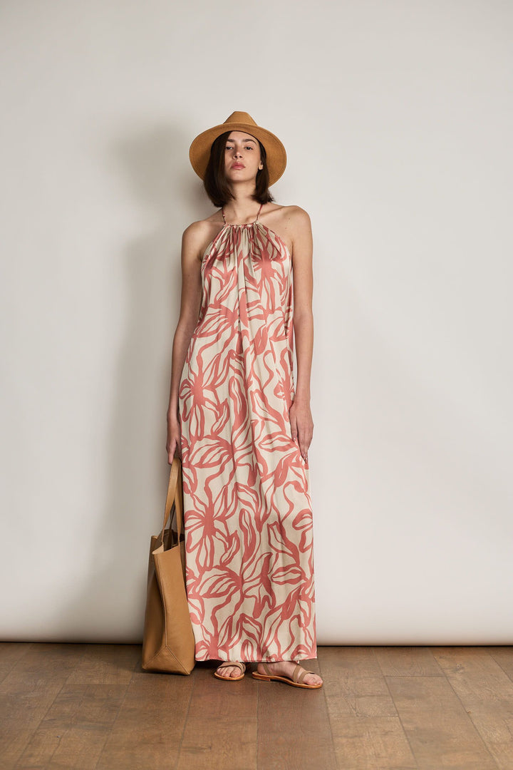 SUE DRESS BRICK PRINT
