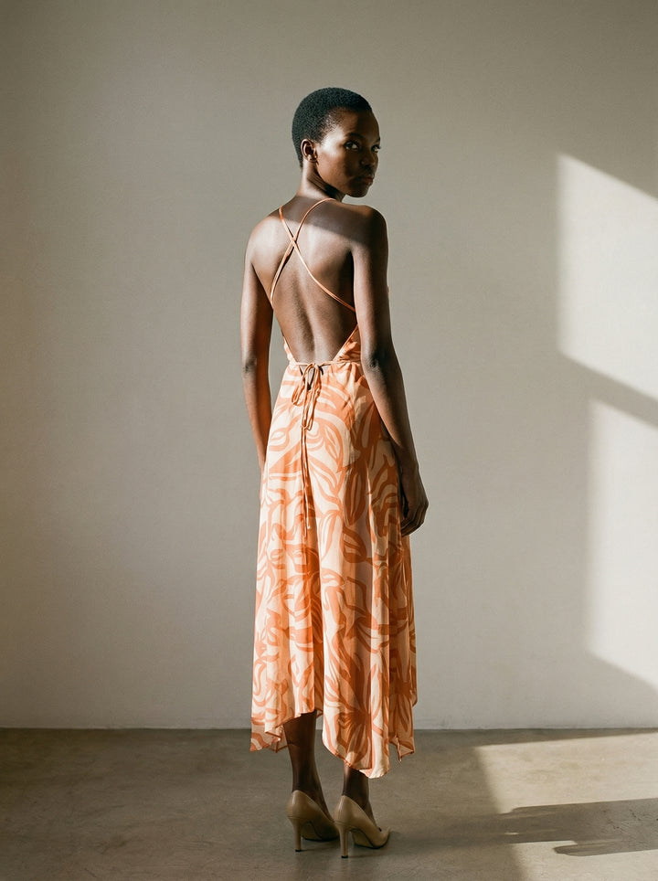 Daisy Dress Brick Print