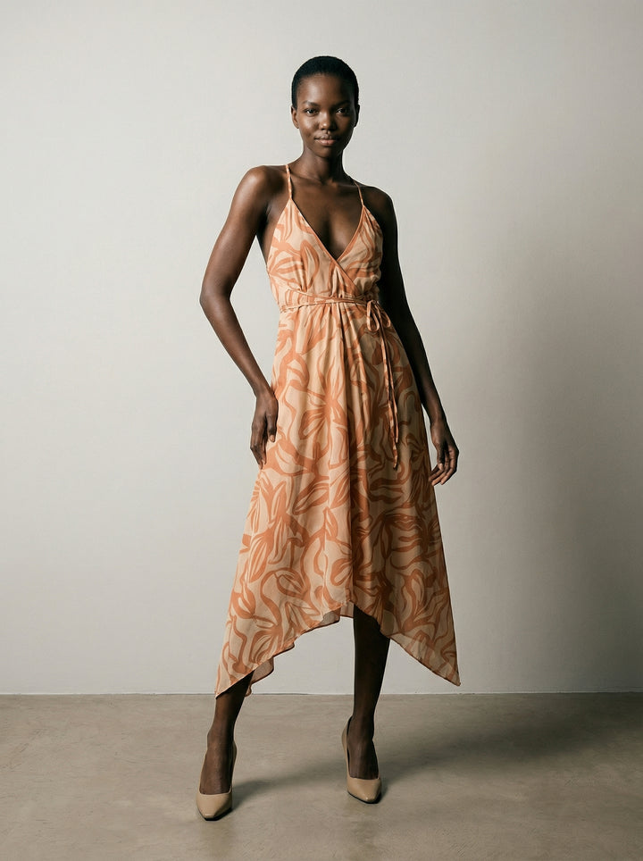 Daisy Dress Brick Print