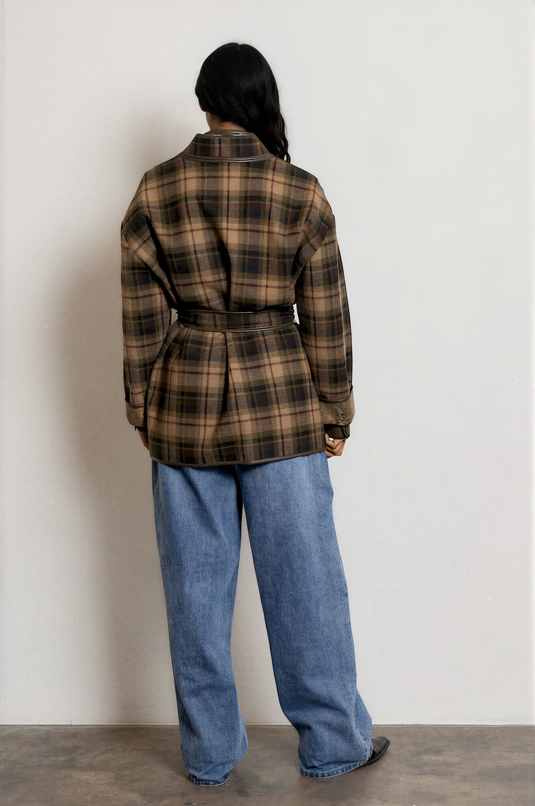 Cara Coat Plaid Camel