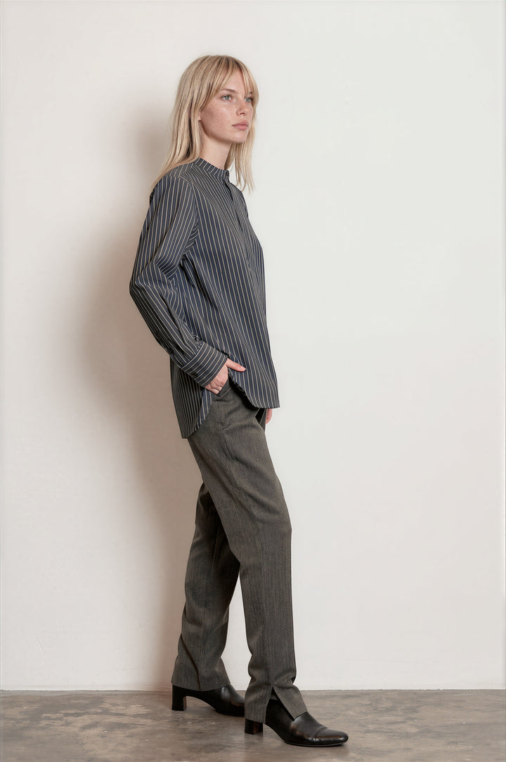 Ruby Shirt Grey Pinstripe