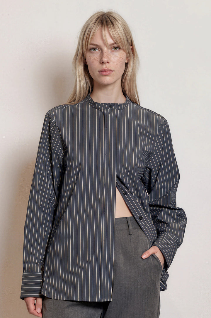 Ruby Shirt Grey Pinstripe