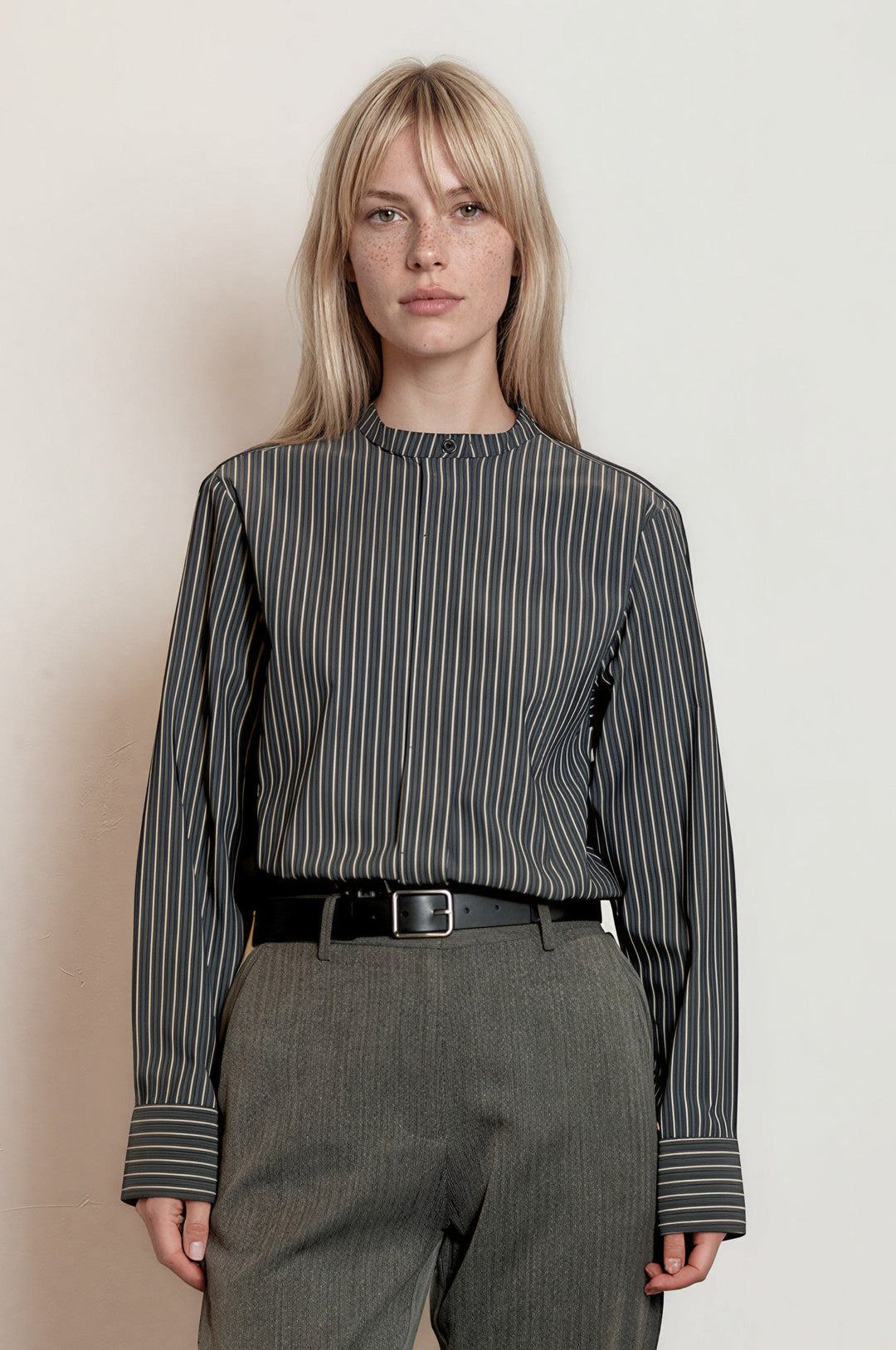 Ruby Shirt Grey Pinstripe