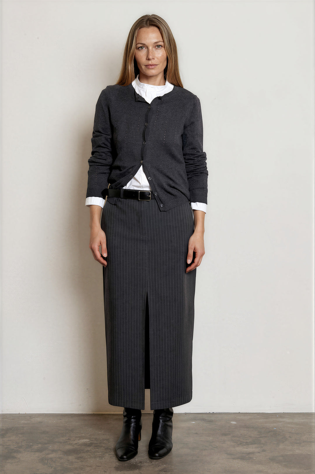 Riki Skirt Grey Stripe