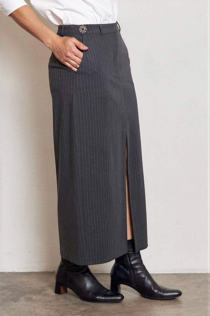 Riki Skirt Grey Stripe