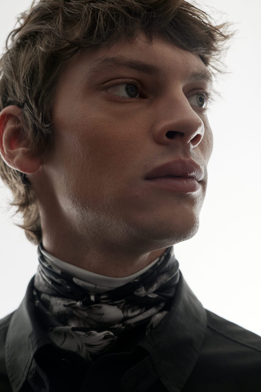 Blossom Silk Scarf Black & White