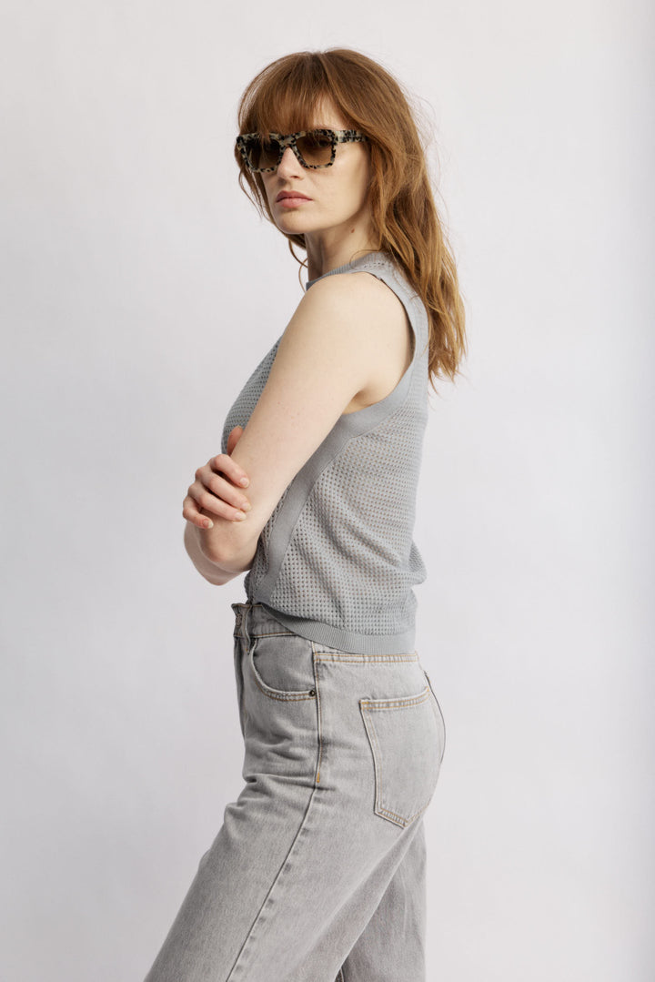 Bora Bora Knit Top Grey