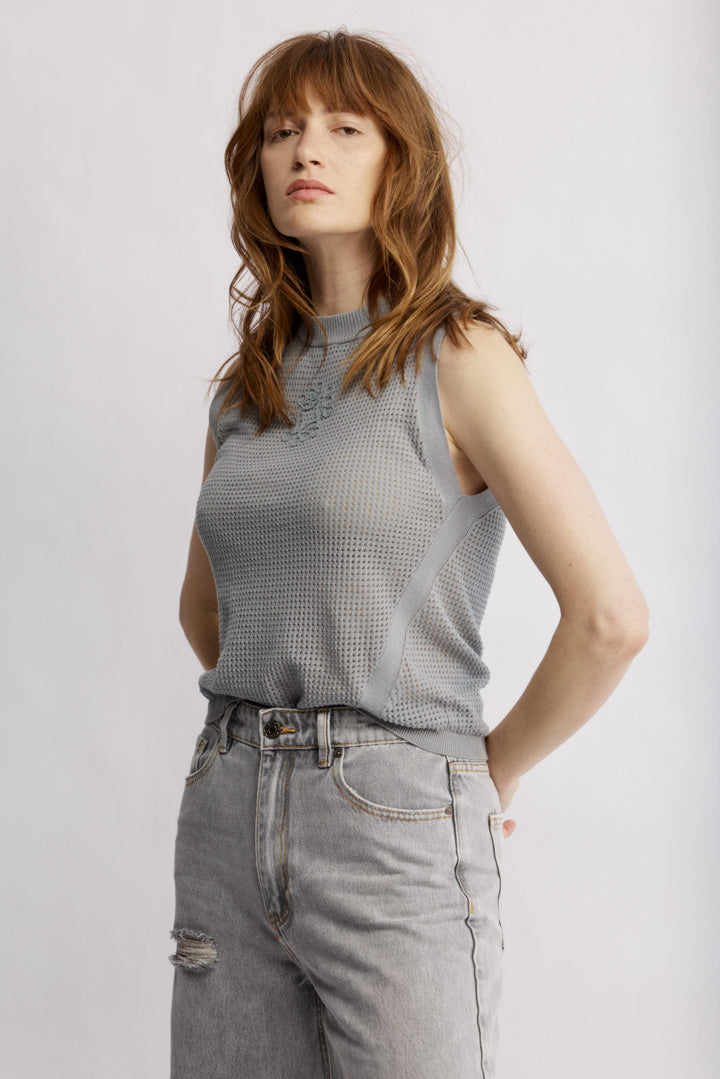Bora Bora Knit Top Grey
