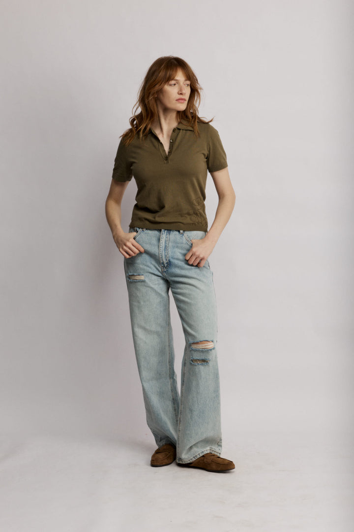 Polynesia Polo Top Olive