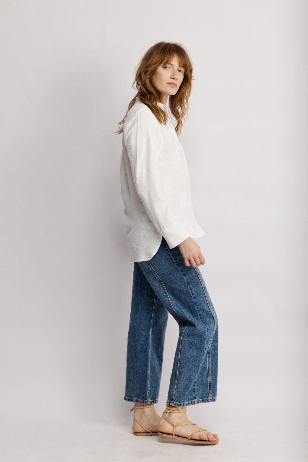 Madison Ankle ג'ינס כחול בגזרה גבוהה ומגיע לאורך הקרסול 100% כותנה משכית