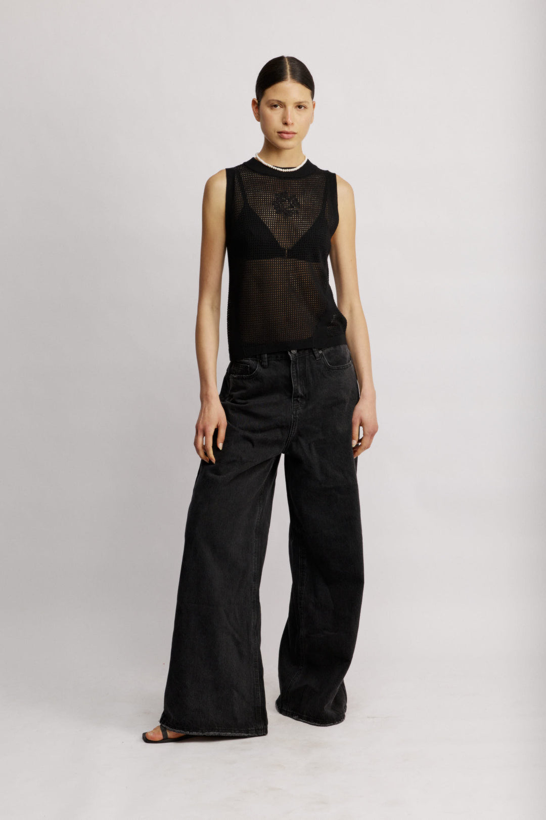 Bora Bora Knit Top Black