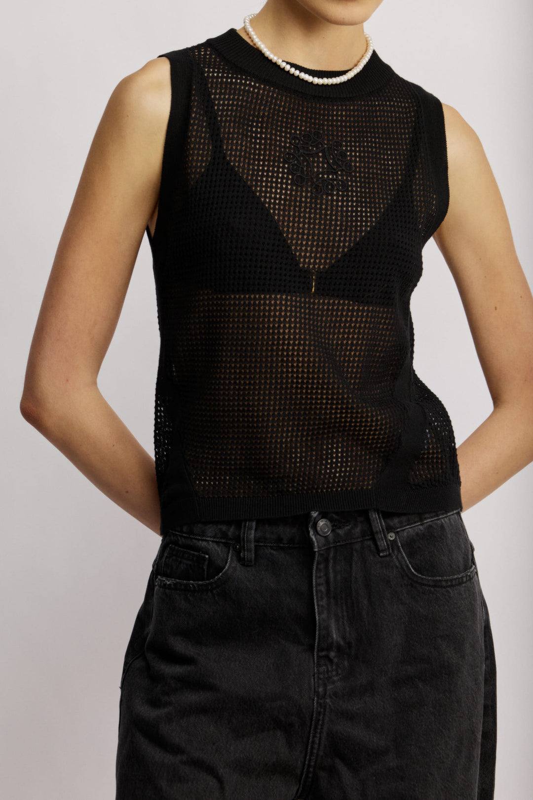 Bora Bora Knit Top Black