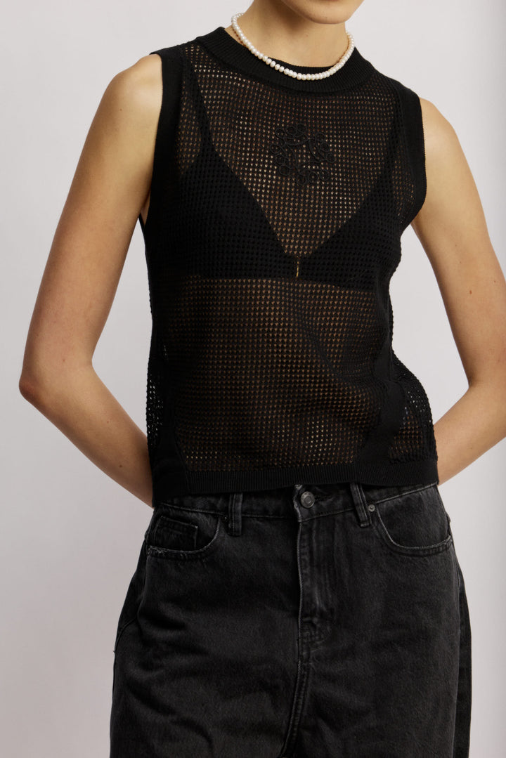 Bora Bora Knit Top Black