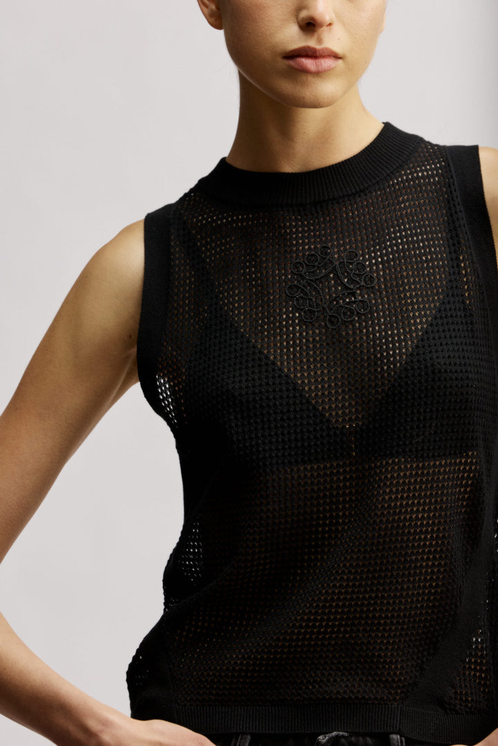 Bora Bora Knit Top Black