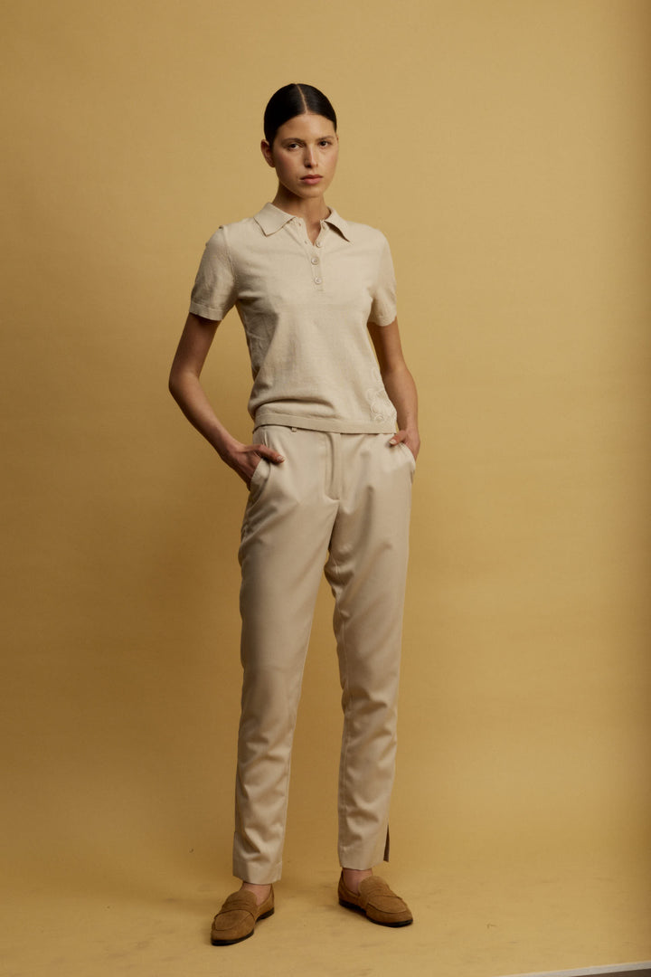 Sierra מכנס מחוייט בז' בגזרה בינונית וישרה משכית