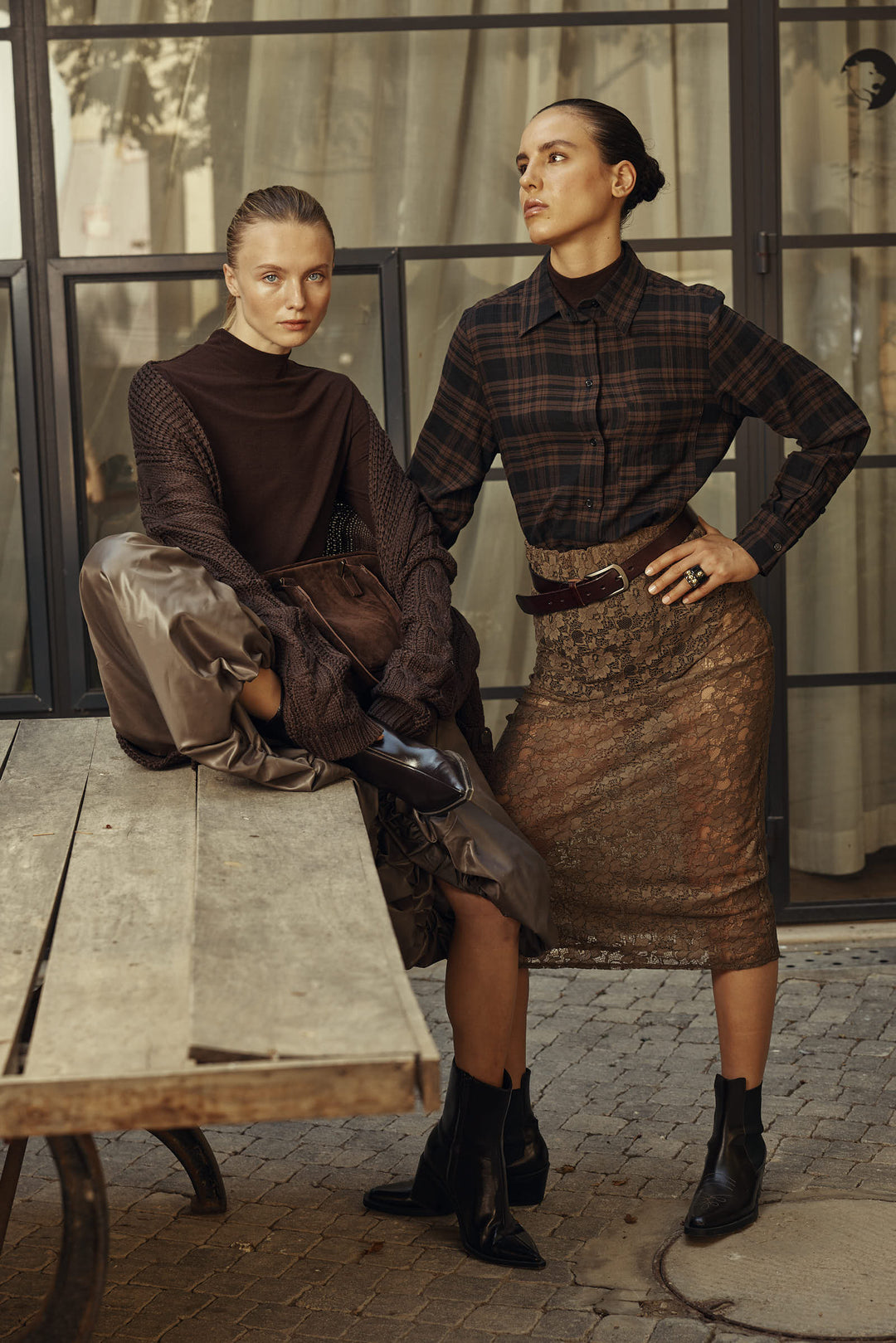 Eden Lace Skirt Brown