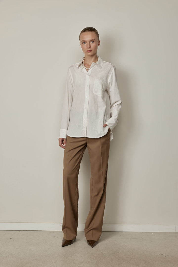 Holly Shirt Camel Stripes