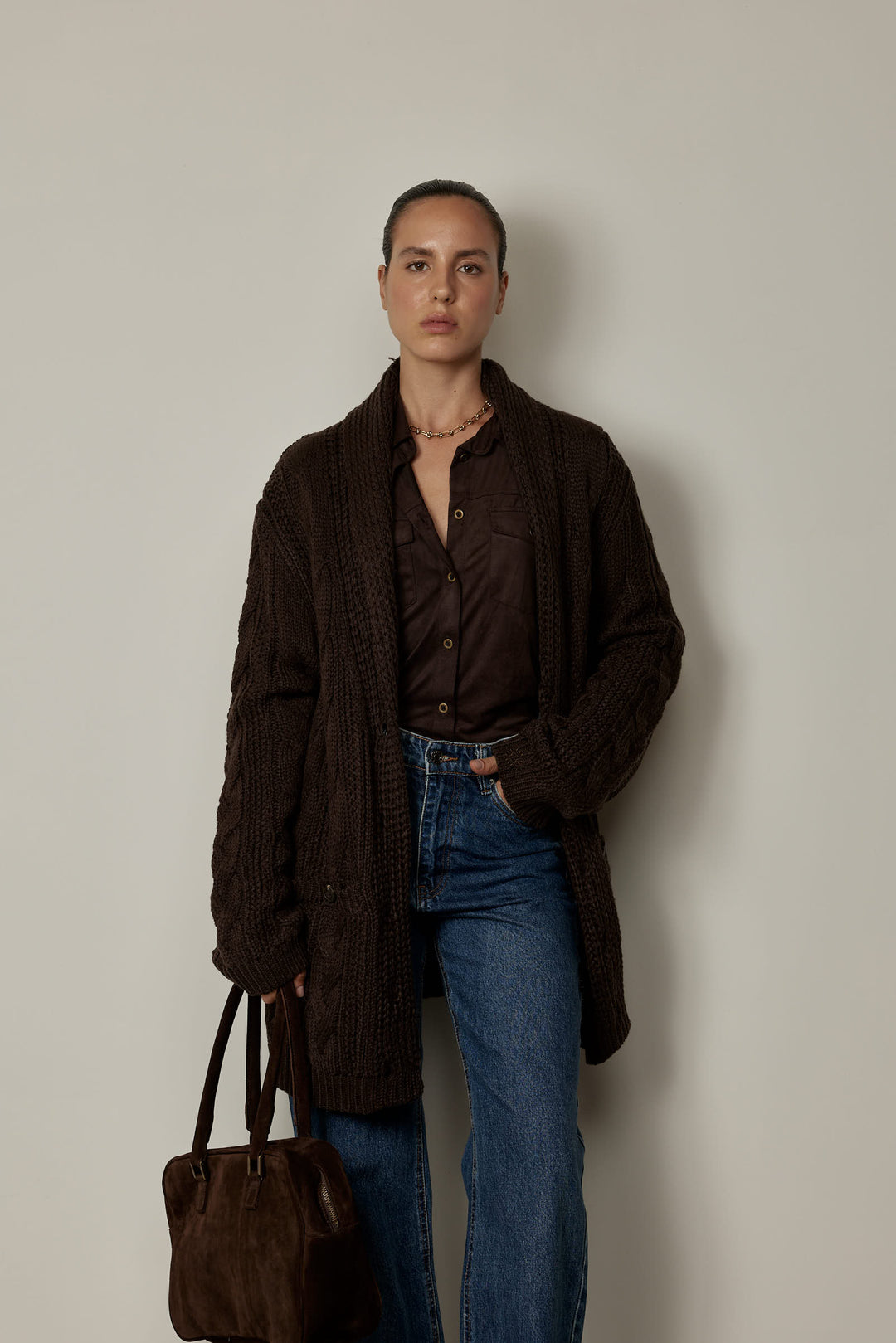 Federica Cardigan Brown