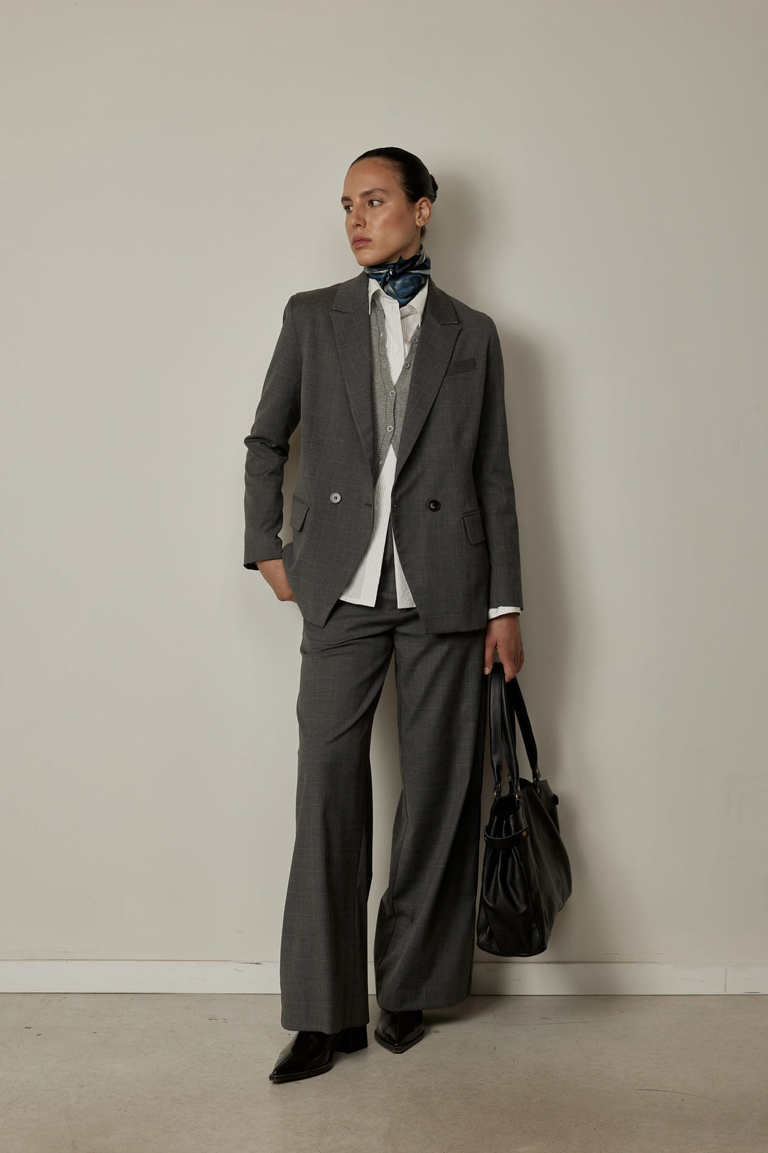 Nikka Suit Pants Grey Plaid