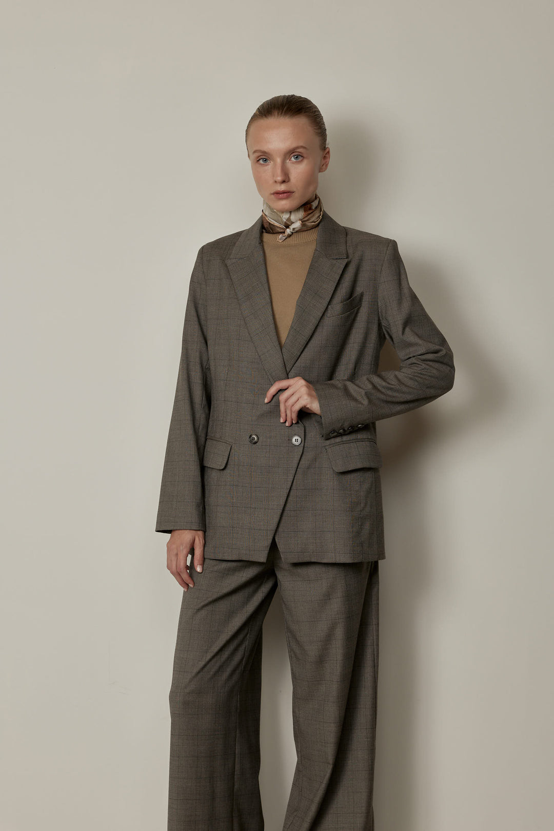 Kelly Jacket Beige Plaid