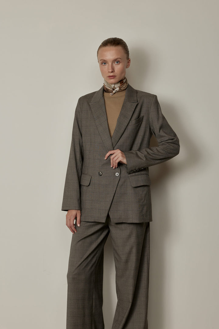 Kelly Jacket Beige Plaid