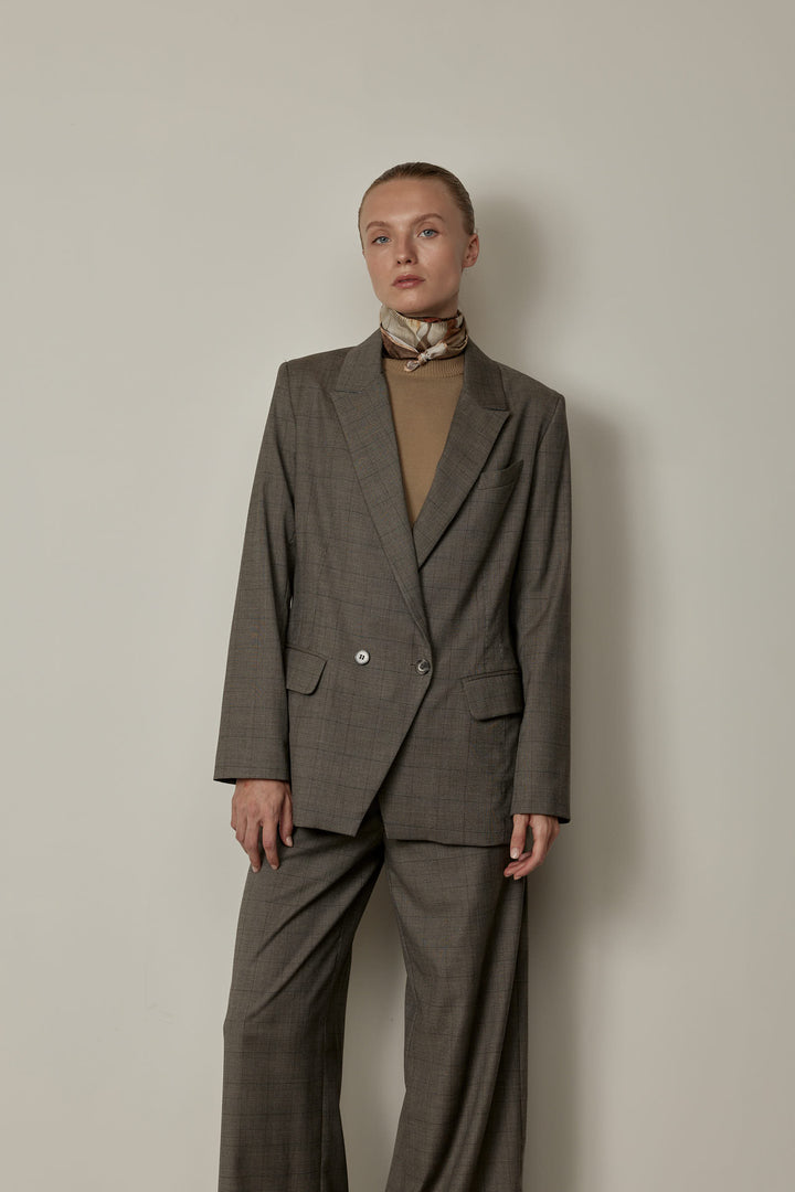 Kelly Jacket Beige Plaid