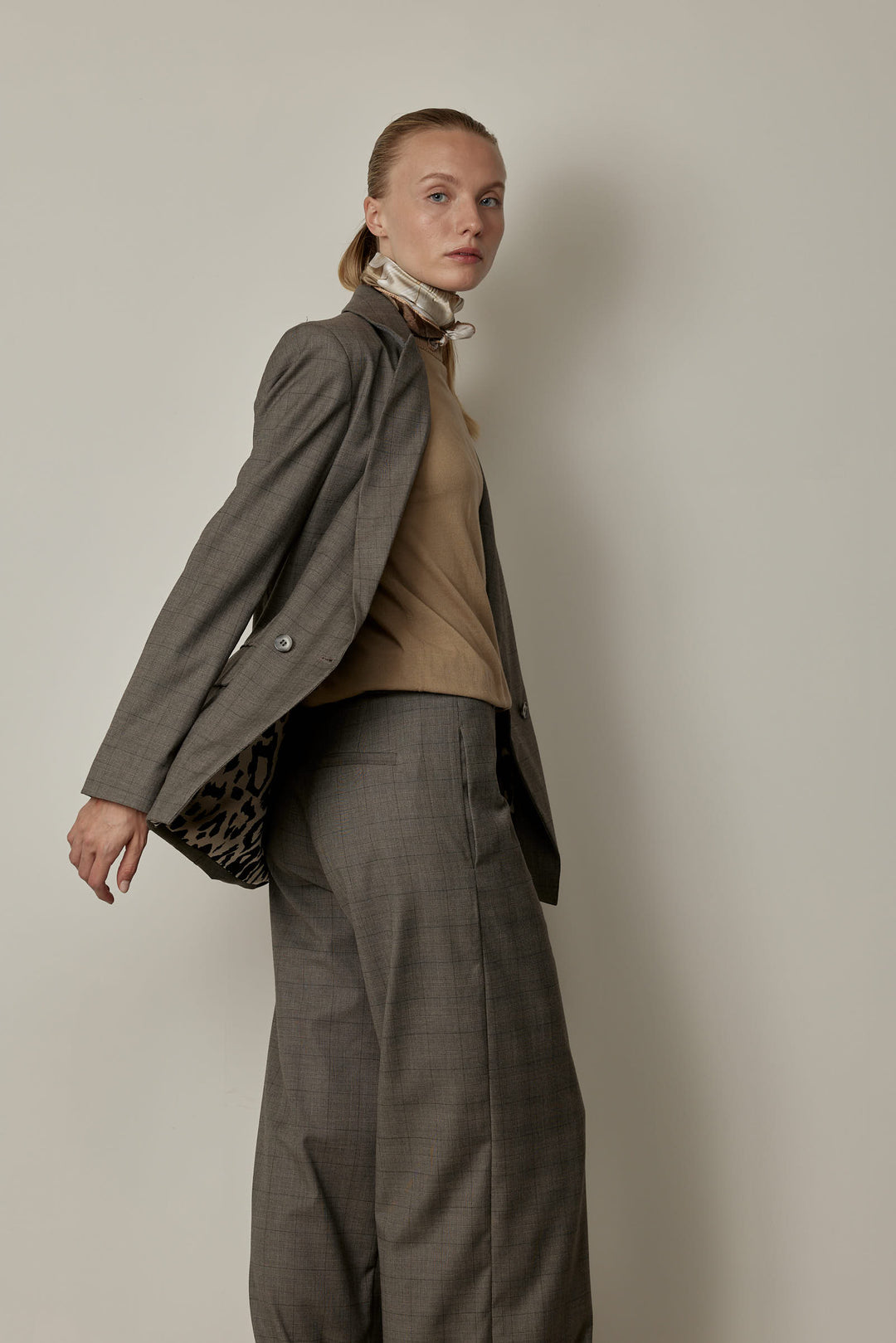 Kelly Jacket Beige Plaid