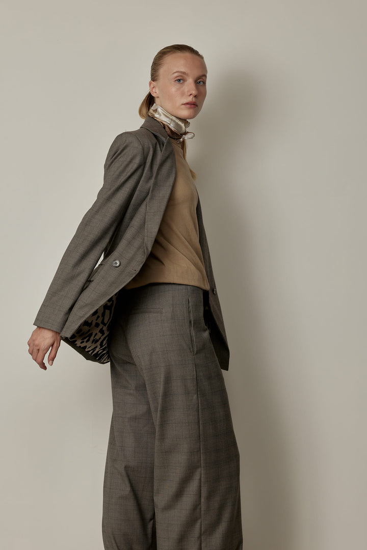 Kelly Jacket Beige Plaid