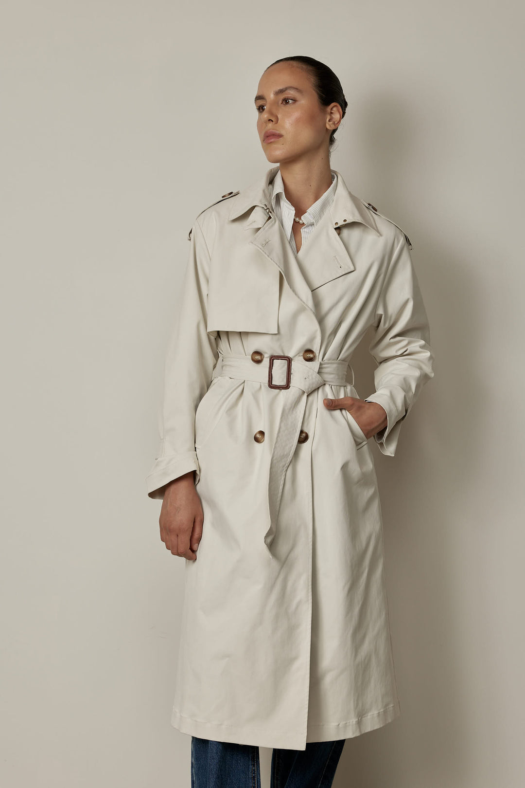 Gigi Trench Coat Stone