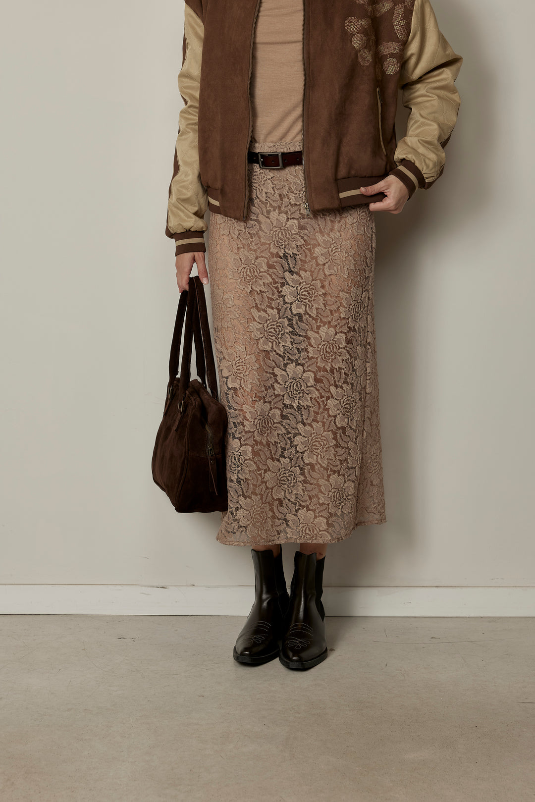 Eden Lace Skirt Nude