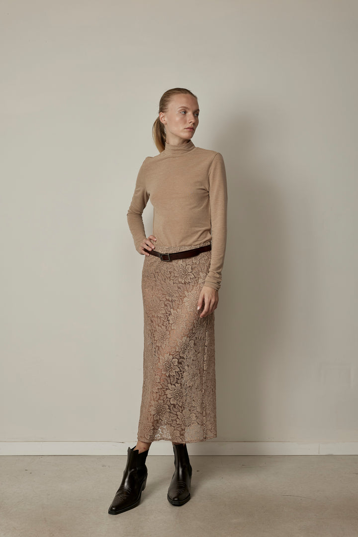 Eden Lace Skirt Nude