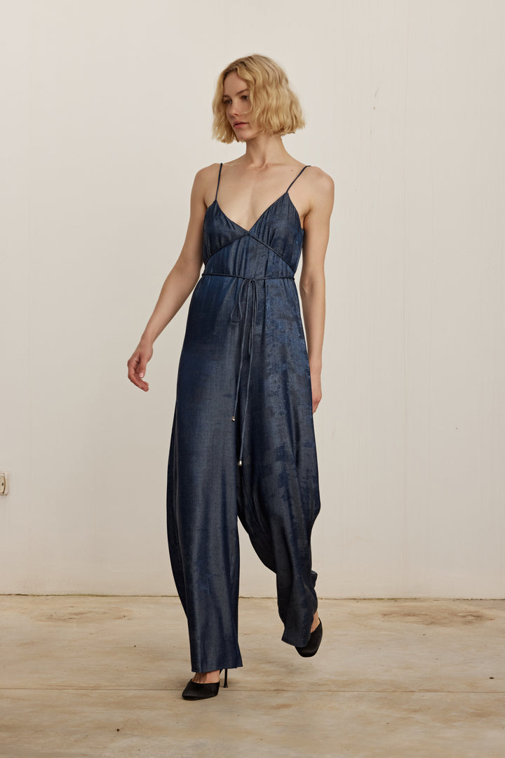 TASH JUMPSUIT BLUE  LUREX