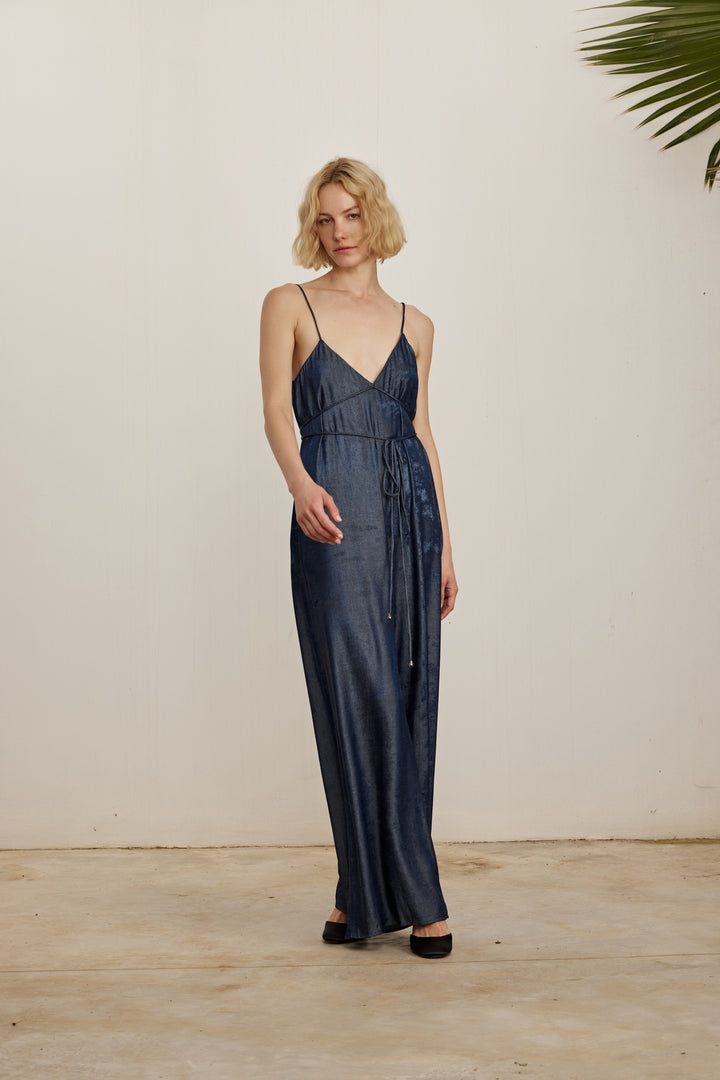 TASH JUMPSUIT BLUE  LUREX