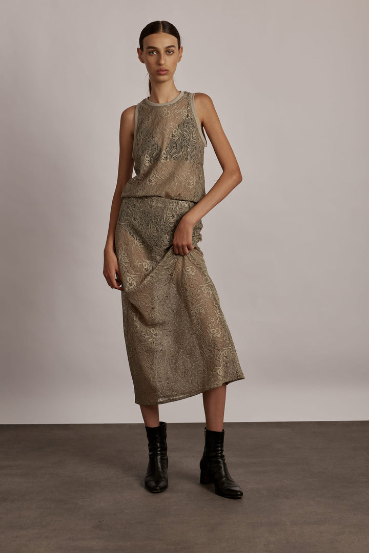 Eden Lace Skirt Sage