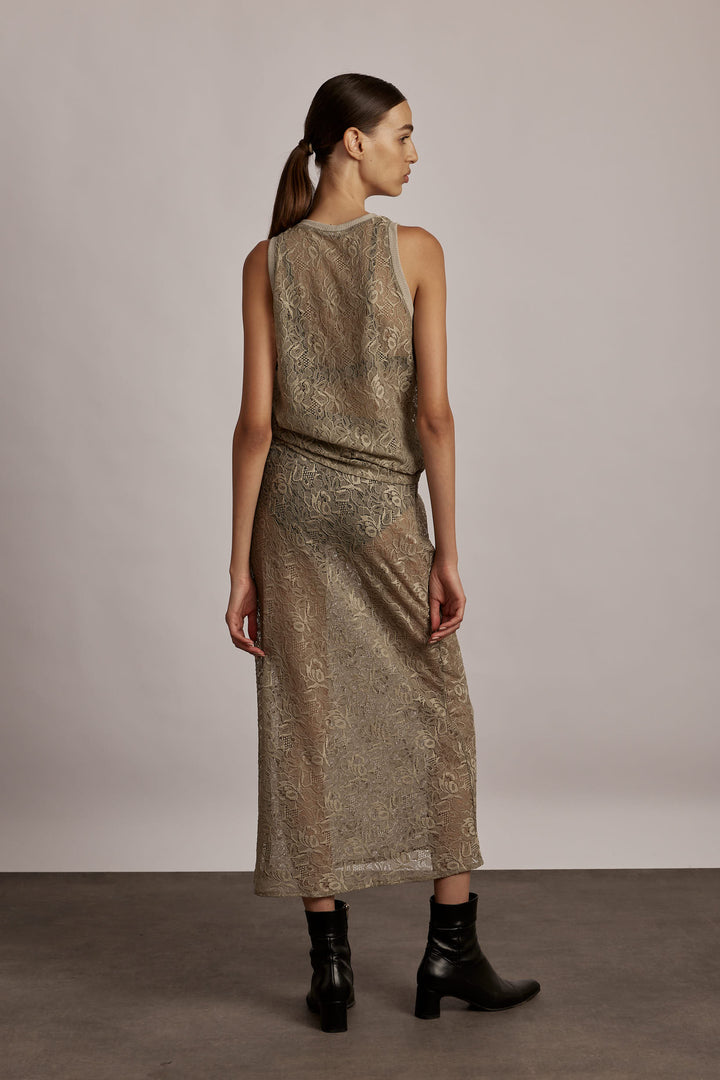 Eden Lace Skirt Sage