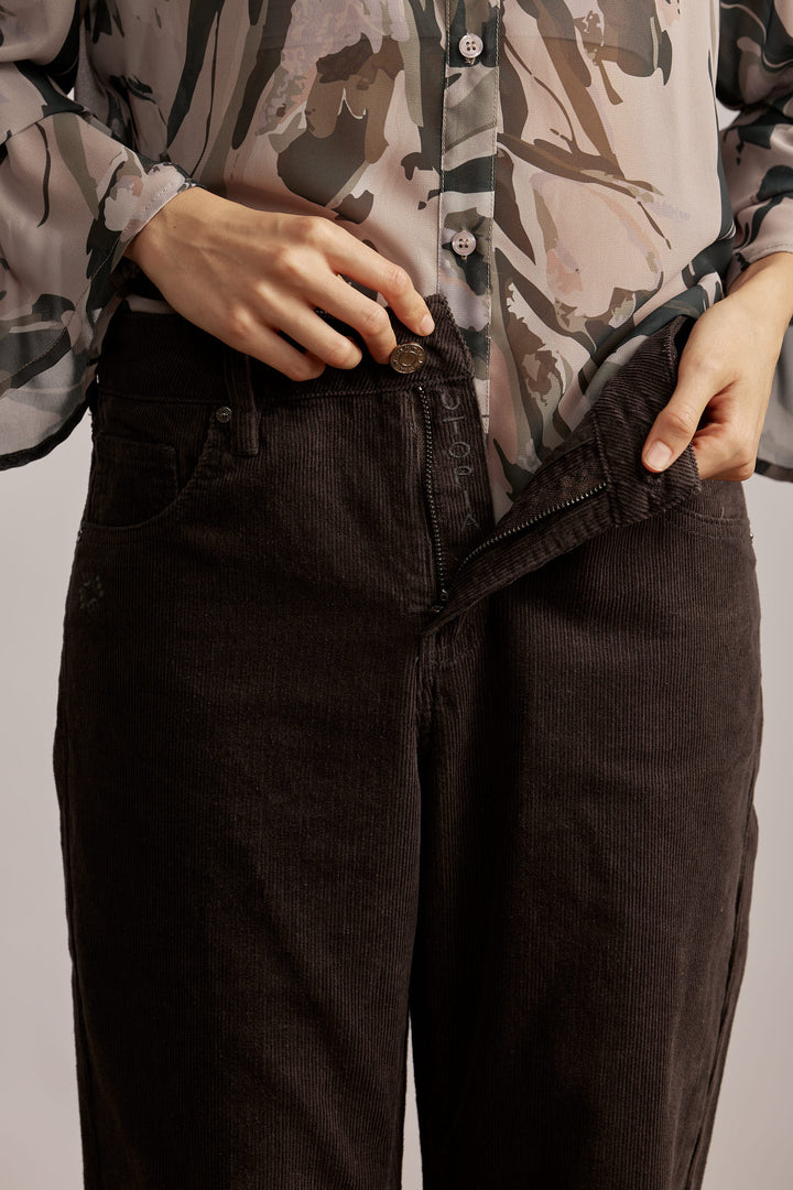 Alma Corduroy Pant Dark Brown